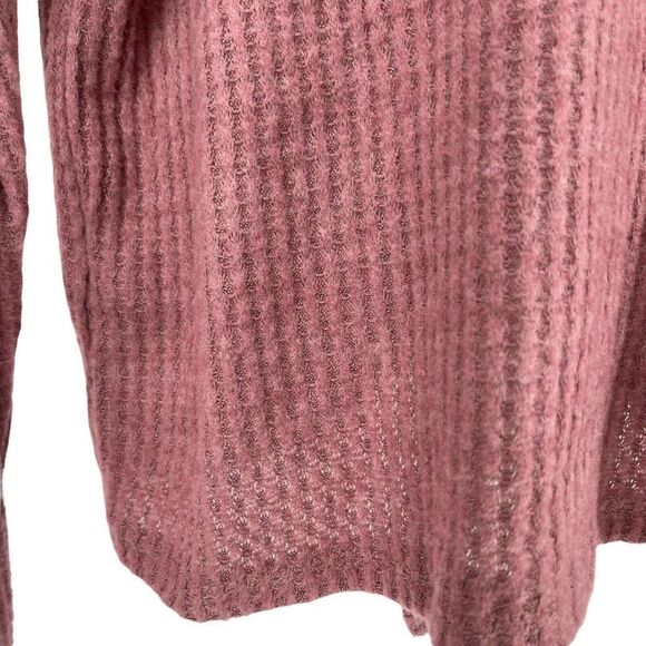 Altard State Top V Neck Long Sleeve Waffle Knit Tie Knot Button Front Size Small - Picture 6 of 9
